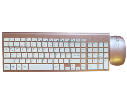 TopMate Wireless Keyboard & Mouse Combo, Ultra Slim 2.4G Rose Gold White - USED