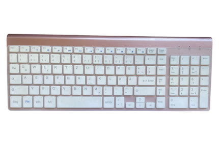 TopMate Wireless Keyboard & Mouse Combo, Ultra Slim 2.4G Rose Gold White - USED