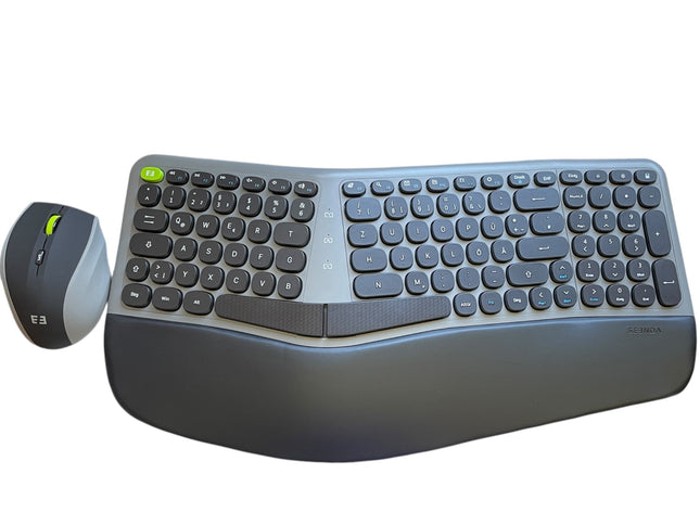 Seenda Wireless Ergonomic Keyboard and Mouse Set – Full Size USB 2.4G Combo - USED