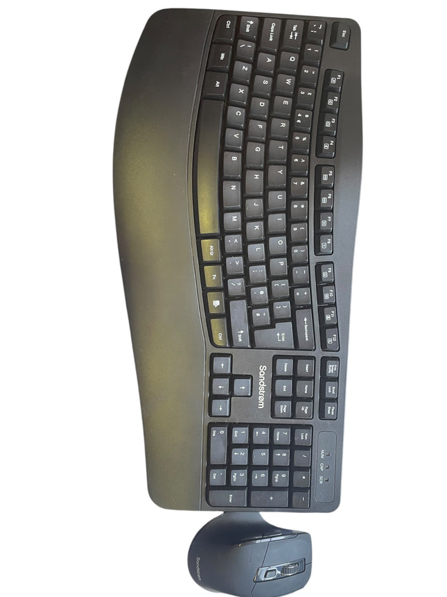 SANDSTROM Ergonomic Wireless Keyboard & Mouse Set – 2.4GHz, Optical Mouse - USED