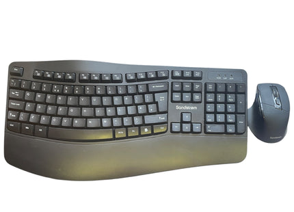 SANDSTROM Ergonomic Wireless Keyboard & Mouse Set – 2.4GHz, Optical Mouse - USED