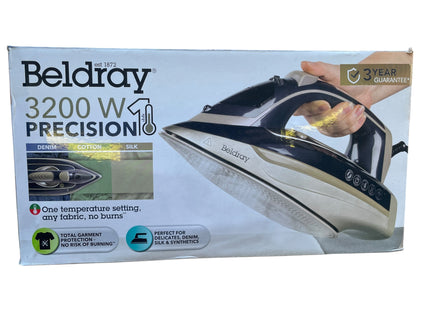 Beldray One Temp Steam Iron 3200W Ceramic Soleplate Auto Shut-Off Black - USED
