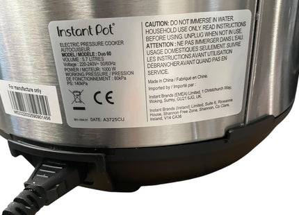 Instant Pot Duo 7-in-1 5.7L Electric Multi-Cooker 1000W – Stainless Steel - USED