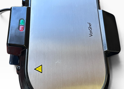 VonShef Double Waffle Maker – 1200W Waffle Machine with Non-Stick Plates - USED