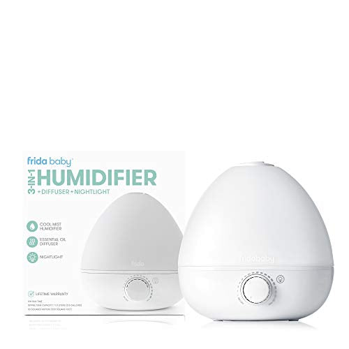 Fridababy 3-in-1 Cool Mist Humidifier with Diffuser & Nightlight – White