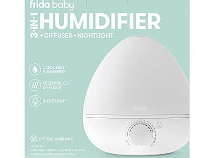 Fridababy 3-in-1 Cool Mist Humidifier with Diffuser & Nightlight – White