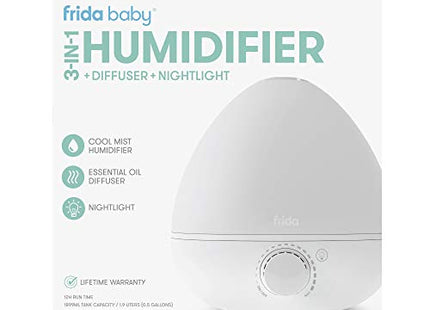 Fridababy 3-in-1 Cool Mist Humidifier with Diffuser & Nightlight – White