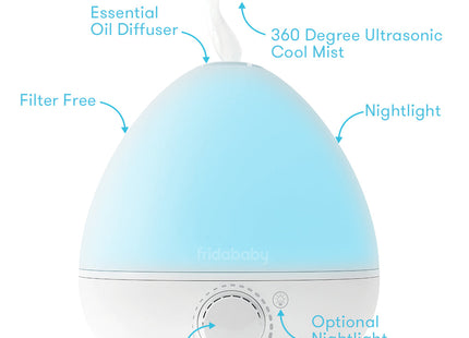 Fridababy 3-in-1 Cool Mist Humidifier with Diffuser & Nightlight – White