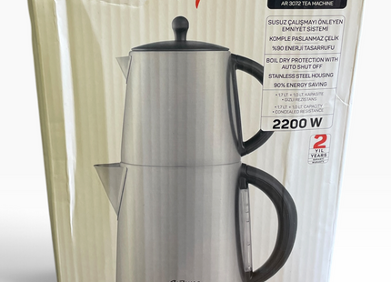 Arzum AR3072 Caycı Eco Inox Turkish Tea Maker 1.7L 2200W – USED