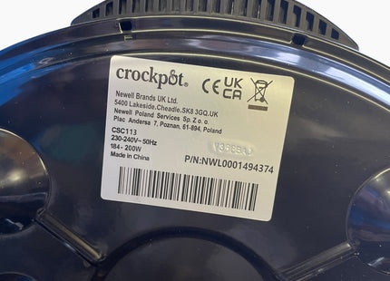 Crock-Pot CSC113 Digital Slow Cooker 3.5L with Timer with Dent - USED