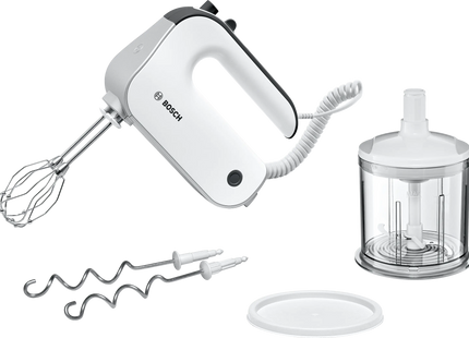 Bosch MFQ4850 Styline 575W Hand Mixer – 5 Speeds, FineCreamer Beaters, White/Silver