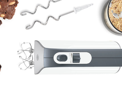 Bosch MFQ4850 Styline 575W Hand Mixer – 5 Speeds, FineCreamer Beaters, White/Silver