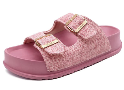 KuaiLu Women's Arch Support Double Buckle Sandals – Pink