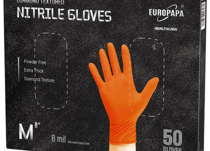 EUROPAPA DiamondGrip Extra Thick Nitrile Work Gloves – 50 Pack