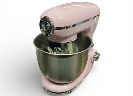 Salter Retro Stand Mixer – 5L Electric Kitchen Food Mixer, 1300W, Pink - Used
