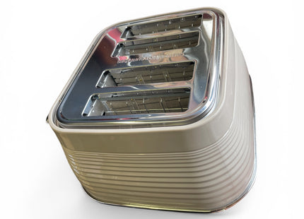 EGL Retro 4-Slice Toaster – Cream Finish, Dual Control, Wide Slots - Used