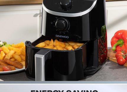 Daewoo 2L Compact Manual Air Fryer – 900W Single Drawer Healthy Cooker