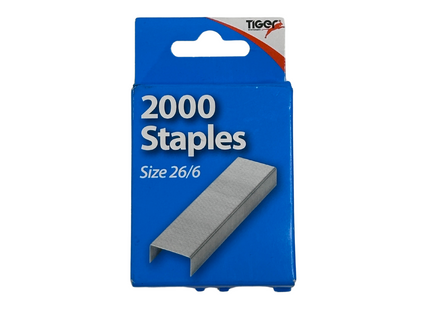 Tiger 26/6 Staples – Pack of 2000 Steel Staples
