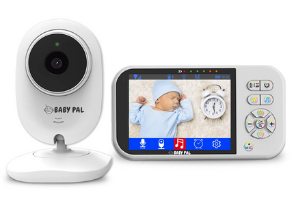 BABY PAL Video Baby Monitor 3.5" LCD – No WiFi, 2600mAh Battery & 4-Camera Support