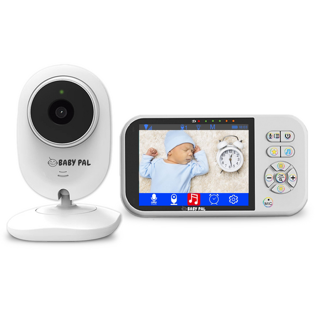 BABY PAL Video Baby Monitor 3.5" LCD – No WiFi, 2600mAh Battery & 4-Camera Support