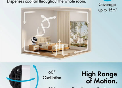 VonHaus Air Circulator Cooling Fan with Remote Control, 3 Speeds & 12-Hour Timer