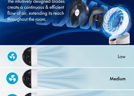 VonHaus Air Circulator Cooling Fan with Remote Control, 3 Speeds & 12-Hour Timer