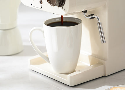 MALACASA REG Porcelain Coffee Mugs Set of 6 – 18oz Ivory White Ceramic Cups
