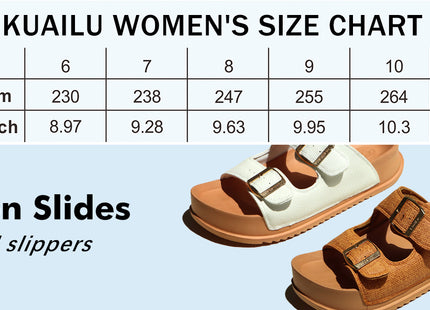 KuaiLu Women's Arch Support Double Buckle Sandals UK 8 – Dark Brown