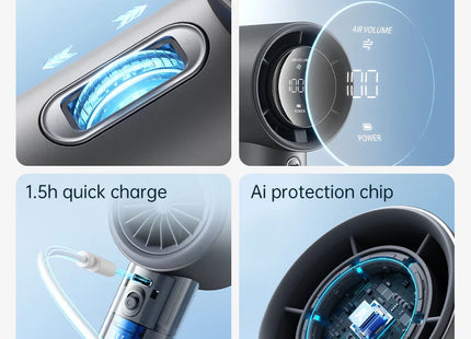 JISULIFE FA53 Handheld Fan 100-Speed 3600mAh Rechargeable – Blue