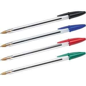 BIC Cristal Medium Ballpoint Pens – Pack of 4 (Writes up to 2x More)