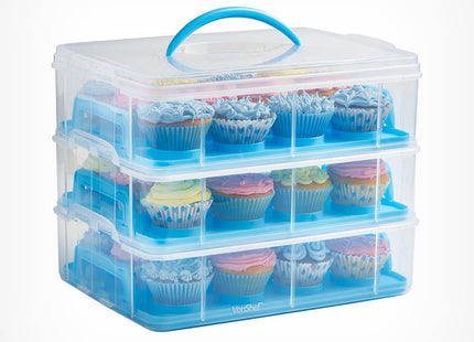 VonShef Cupcake Carrier with Handle – Three and Two Tier Cake Box
