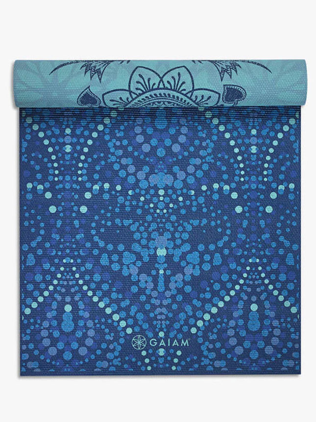 Gaiam Mystic Sky Reversible Yoga Mat 6mm – Blue