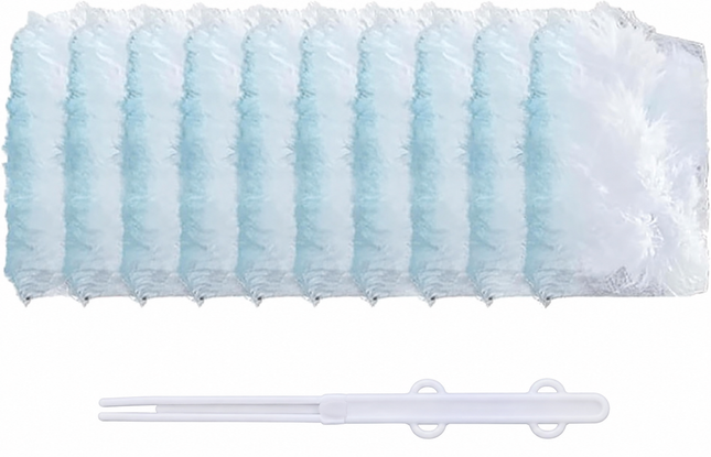10 Pack Blue Flash Dust Magnet Duster Refills with Extender Handle