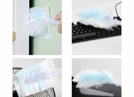 10 Pack Blue Flash Dust Magnet Duster Refills with Extender Handle
