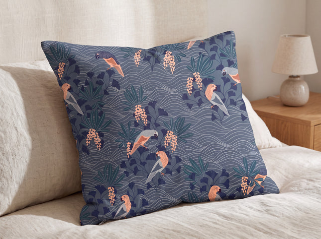 La Redoute Intérieurs Parrot & Tropical Leaf Pillowcase 40 x 60cm – Blue