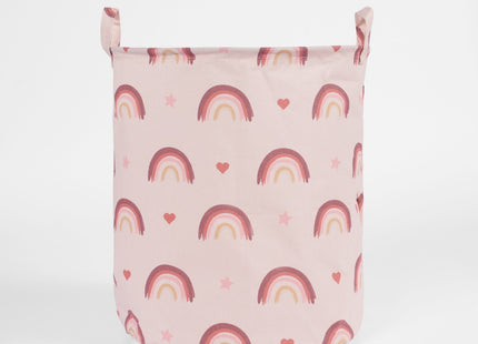 OHS Rainbow Print Storage Basket Blush Pink – Large Nursery & Laundry Storage Basket