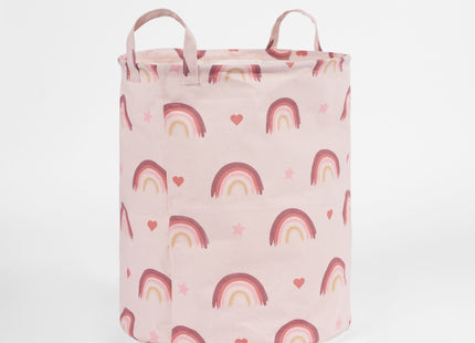 OHS Rainbow Print Storage Basket Blush Pink – Large Nursery & Laundry Storage Basket