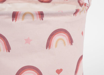 OHS Rainbow Print Storage Basket Blush Pink – Large Nursery & Laundry Storage Basket