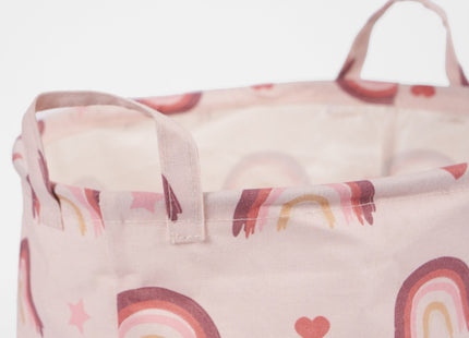 OHS Rainbow Print Storage Basket Blush Pink – Large Nursery & Laundry Storage Basket