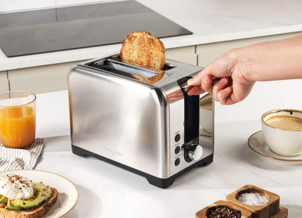 Salter Stainless Steel 2 Slice Toaster – Silver, Wide Slots, 7 Browning Levels