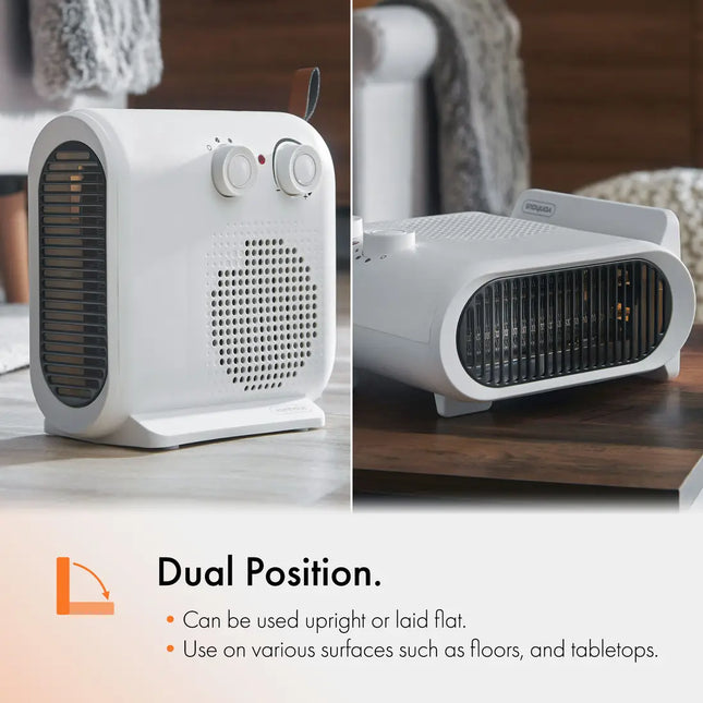VonHaus 2-in-1 Blow Heater & Cooling Fan with Adjustable Thermostat and Carry Strap