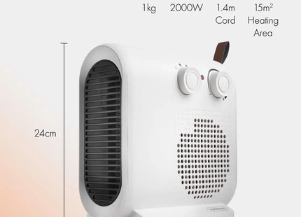 VonHaus 2-in-1 Blow Heater & Cooling Fan with Adjustable Thermostat and Carry Strap