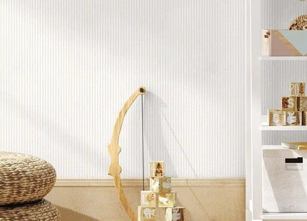 Grandeco Pinstripe Nursery Textured Wallpaper 10m x 53cm – Natural Beige, LL-03-10-0