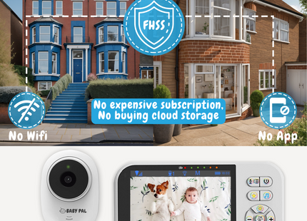 BABY PAL Video Baby Monitor 3.5" LCD – No WiFi, 2600mAh Battery & 4-Camera Support