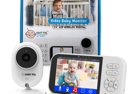 BABY PAL Video Baby Monitor 3.5" LCD – No WiFi, 2600mAh Battery & 4-Camera Support
