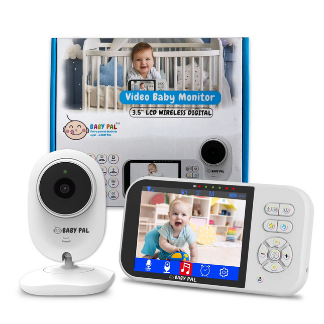 BABY PAL Video Baby Monitor 3.5" LCD – No WiFi, 2600mAh Battery & 4-Camera Support