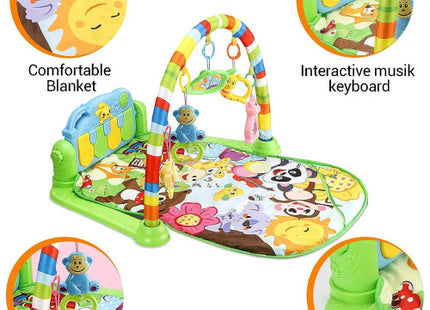 Luchild Baby Piano Gym Activity Play Mat with 5 Toys – 0+ Months