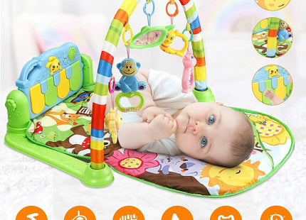 Luchild Baby Piano Gym Activity Play Mat with 5 Toys – 0+ Months