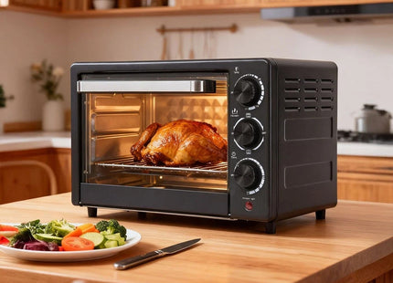 25L Electric Mini Oven 1500W Countertop Cooker Grill & Toaster – Black