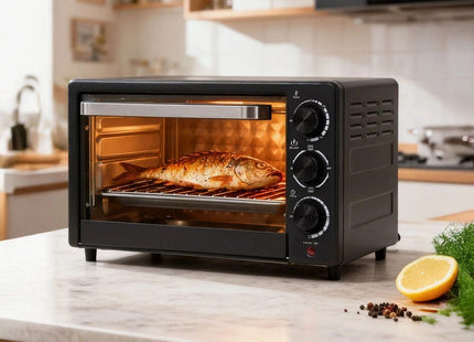25L Electric Mini Oven 1500W Countertop Cooker Grill & Toaster – Black